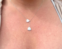 Load image into Gallery viewer, Double Heart Breastmilk Necklace in Sterling Silver
