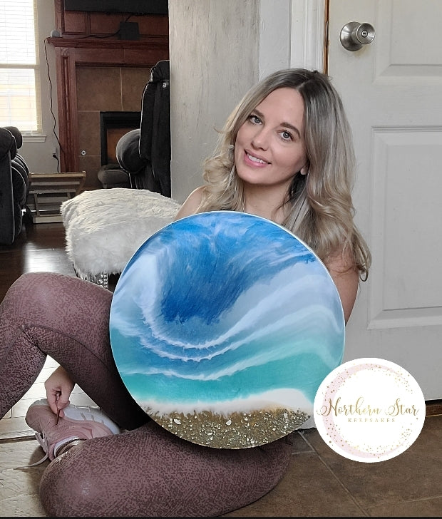 Memorial Cremation Ocean Canvas Painting