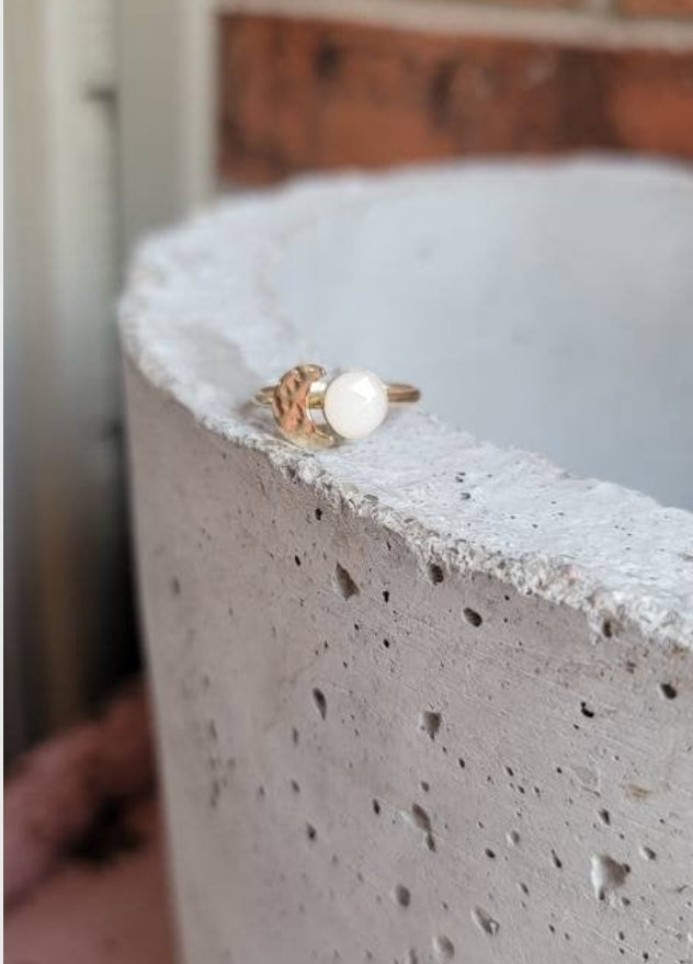 14k gold filled Half Moon Breastmilk Ring